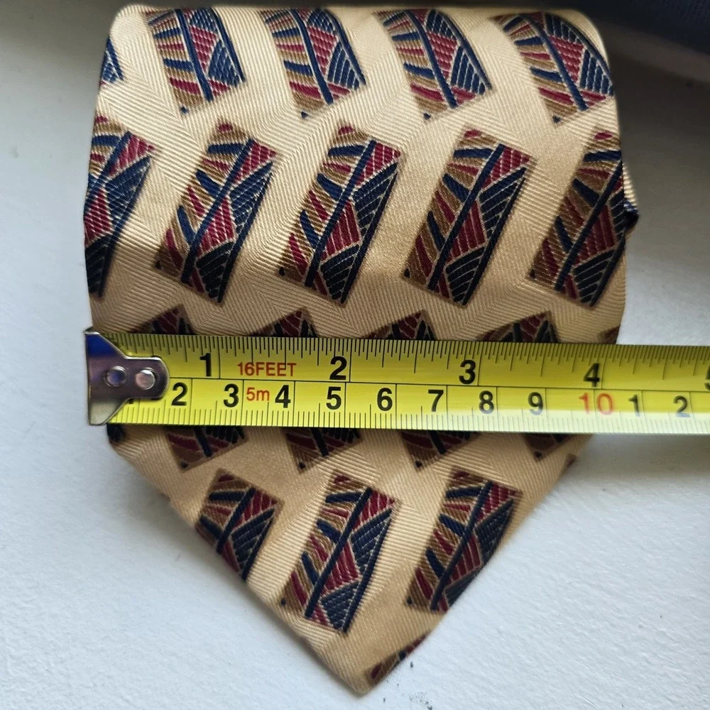 GITMAN BROS. Yellow Gold Geometric Men's tie 100% Silk Made‎ in USA